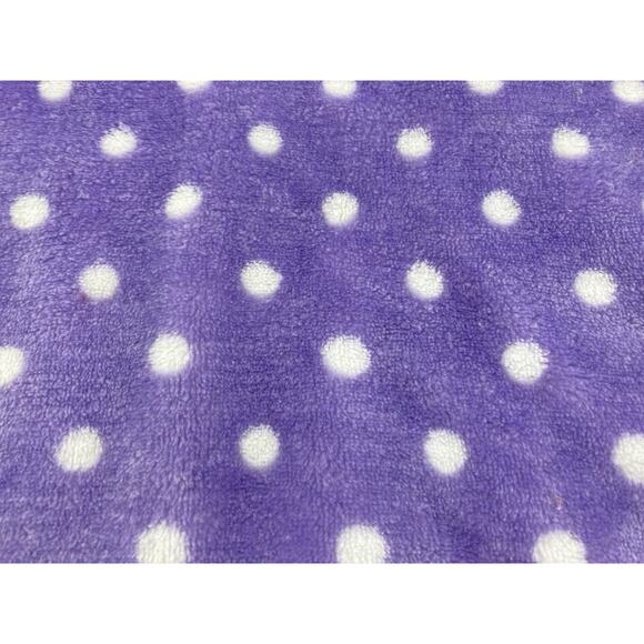 HTF Carters Purple white polkadot Pink Owl blanket satin ruffle edge Plush Thick - Picture 8 of 10